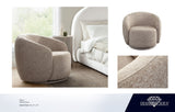 Olli Wheat Fabric Swivel Chair - Ornate Home