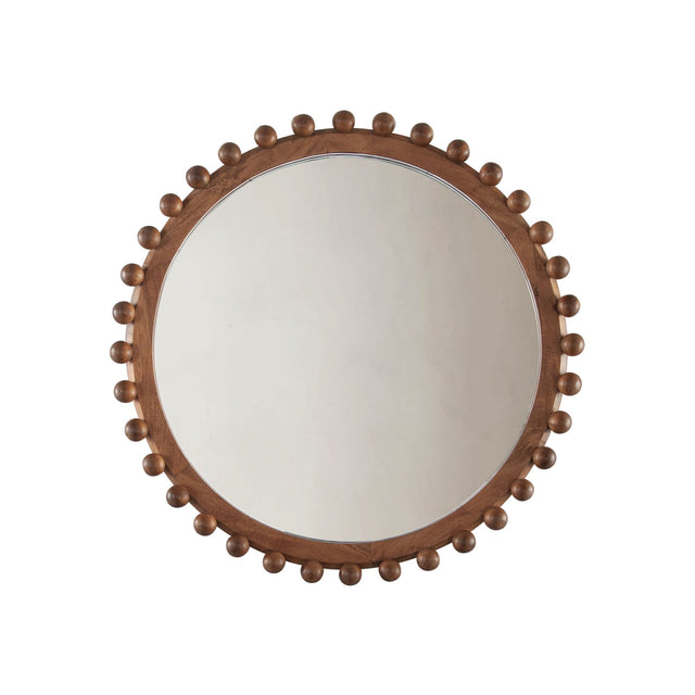Orbit Pecan Wood Wall Mirror - Ornate Home