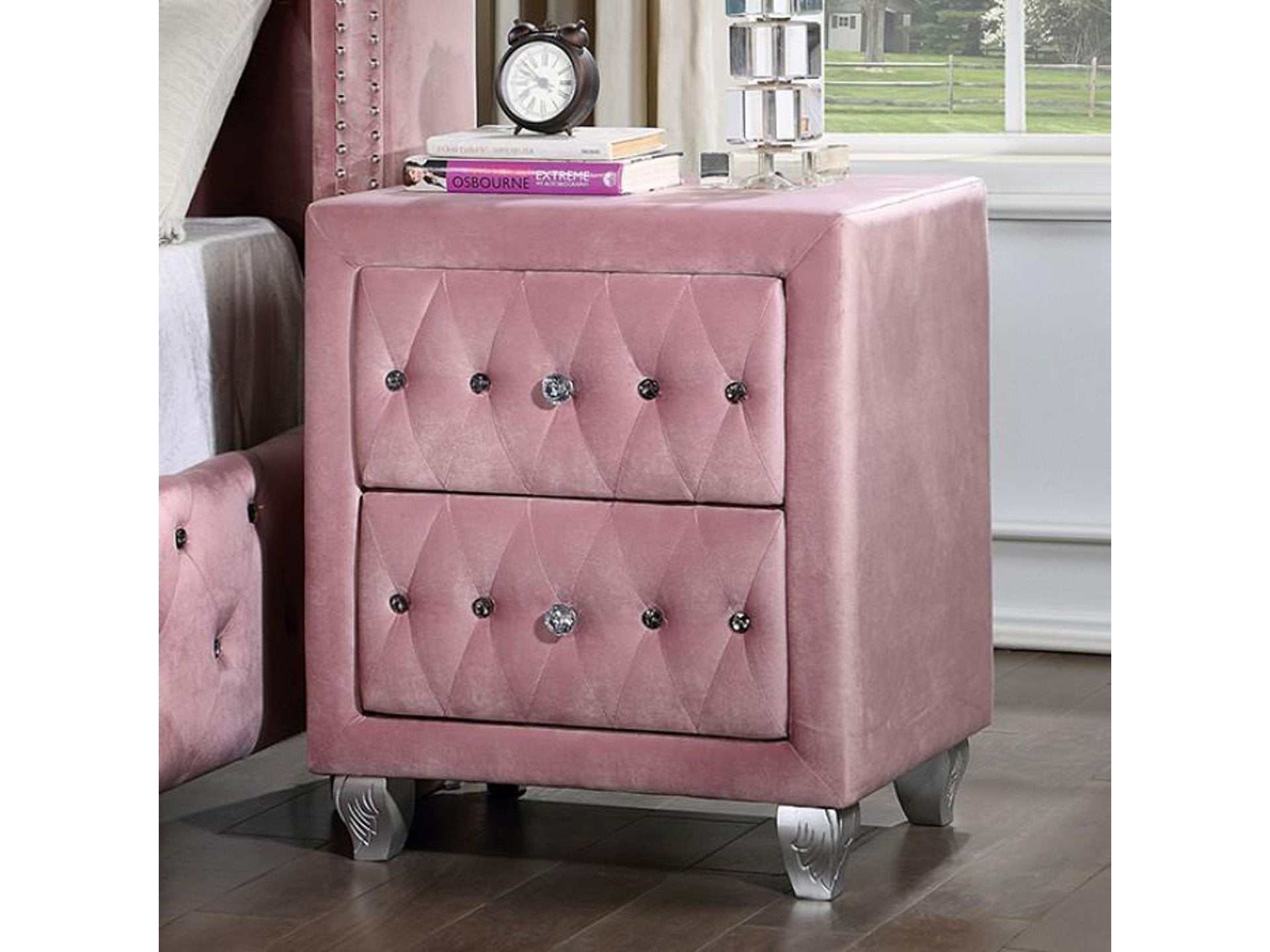 Zohar Pink Nightstand - Ornate Home