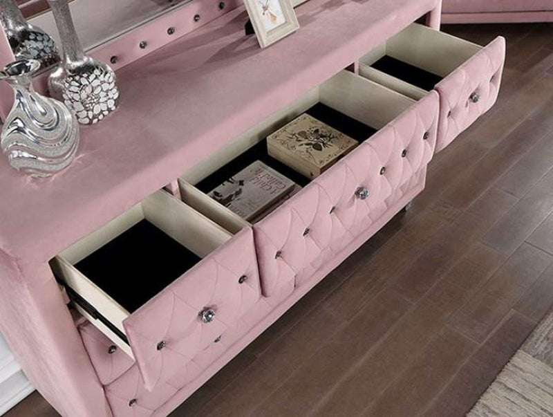 Zohar Pink 4pc Full Bedroom Set - Ornate Home