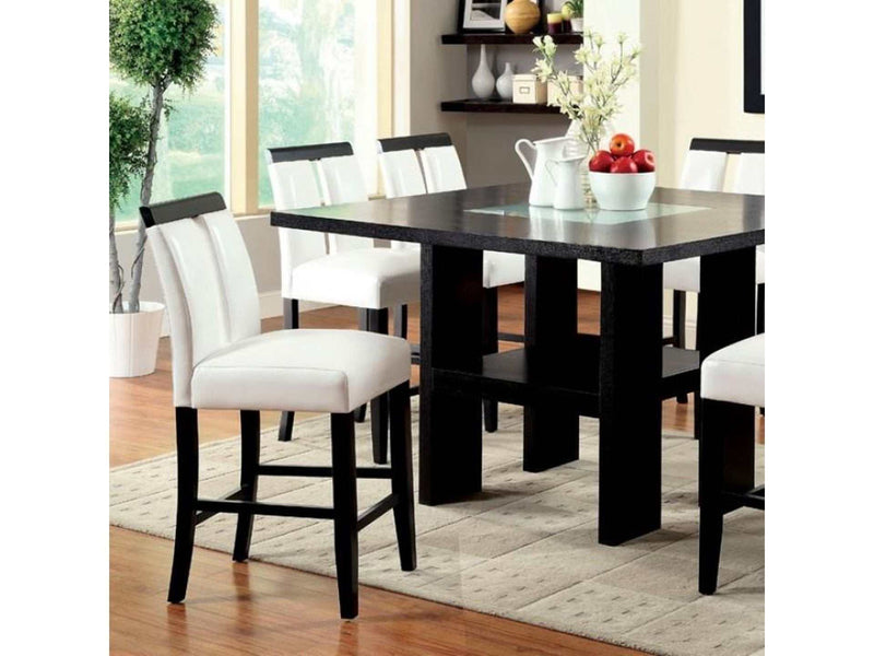 Luminar II Black & White Counter Ht Dining Room Set / 5pc - Ornate Home