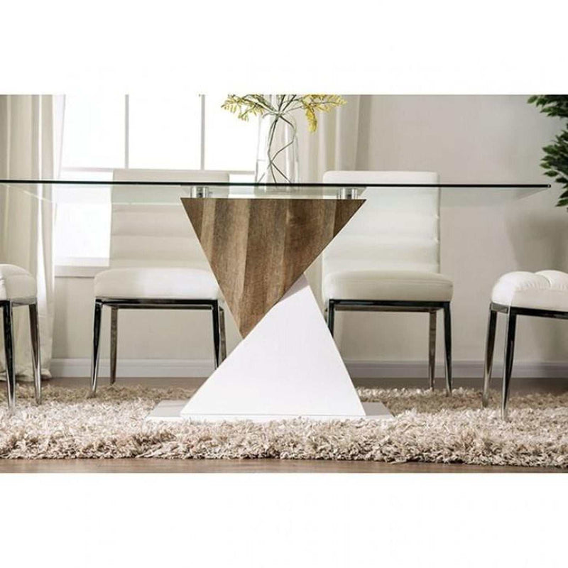 Bima Tempered Glass Top Rectangular Dining Table - Ornate Home