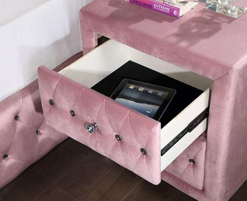 Zohar Pink 4pc Full Bedroom Set - Ornate Home