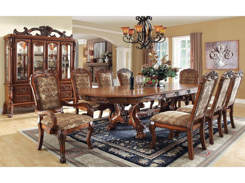 Medieve Antique Oak Dining Room Set / 9pc - Ornate Home