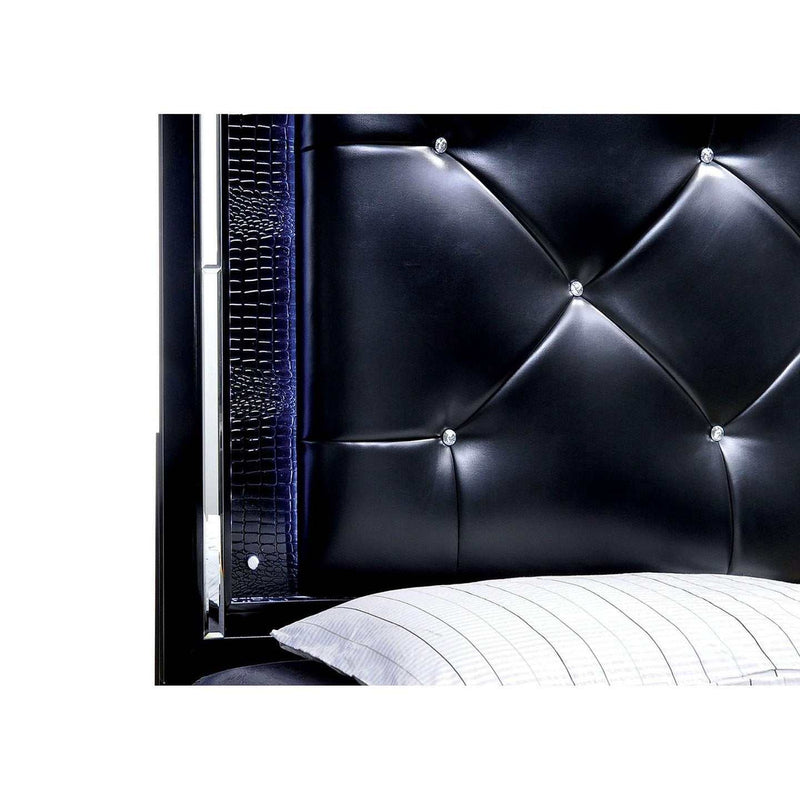 Bellanova Black 5pc Queen Bedroom Set w/ 2 Nightstands - Ornate Home