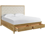Birchaven Bilma Natural/Brindle Queen  Panel Upholstered Storage Bed