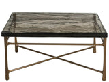 Cirrus Antique Brass/Cast Glass 36" Square Aluminum Base Cocktail Table