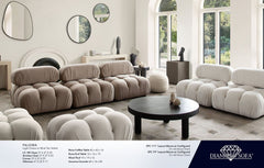 Paloma Mink Tan Velvet 3-Pc Sofa - Ornate Home