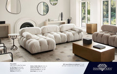 Paloma Cream Velvet Reversible 4-Pc Sectional - Ornate Home