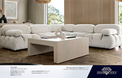 Paloma Cream Velvet Reversible 4-Pc Sectional - Ornate Home
