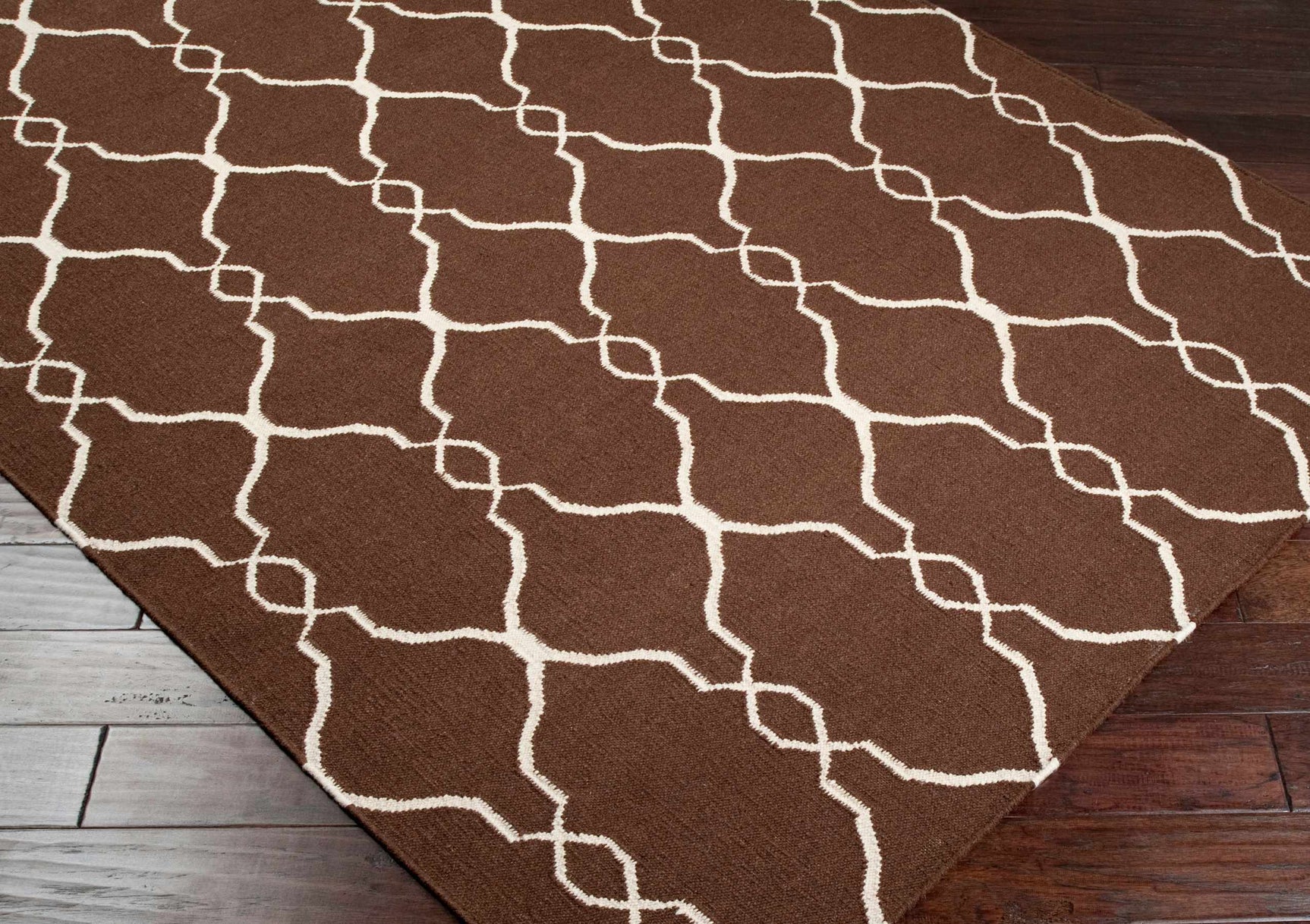 Partington Brown Wool Carpet Area Rug - Clearance