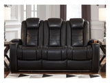 Party Time Midnight Power Reclining Sofa w/LED & Drop Down Table - Ornate Home