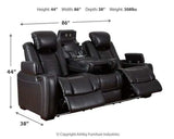 Party Time Midnight Power Reclining Sofa w/LED & Drop Down Table - Ornate Home