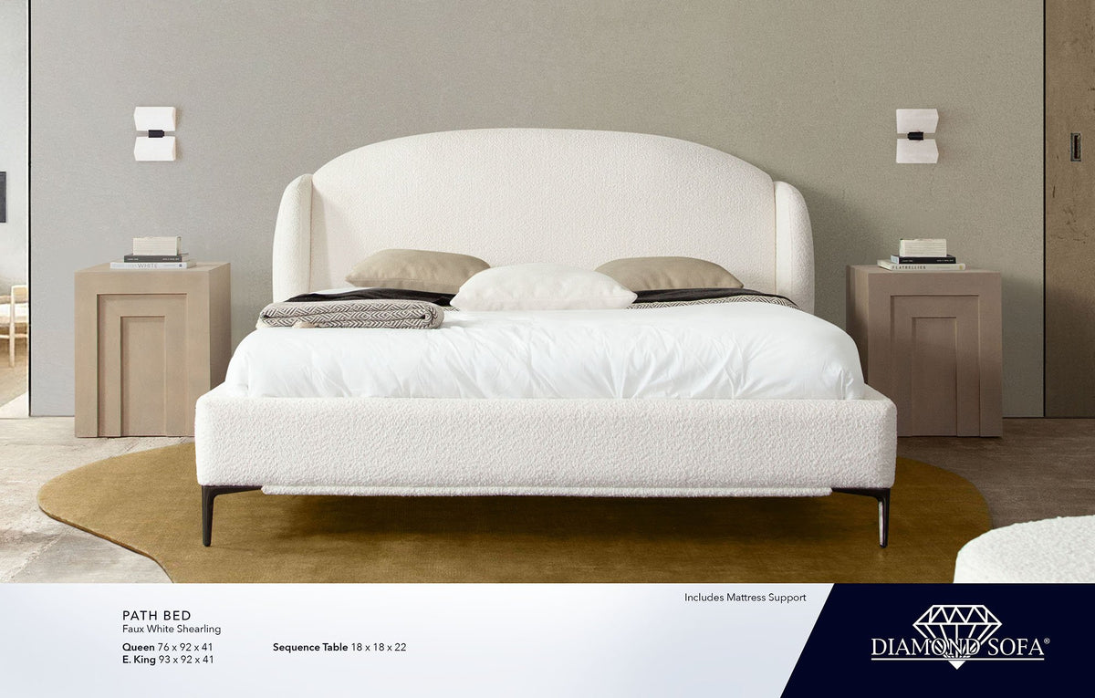 Path White Shearling Bed - Ornate Home