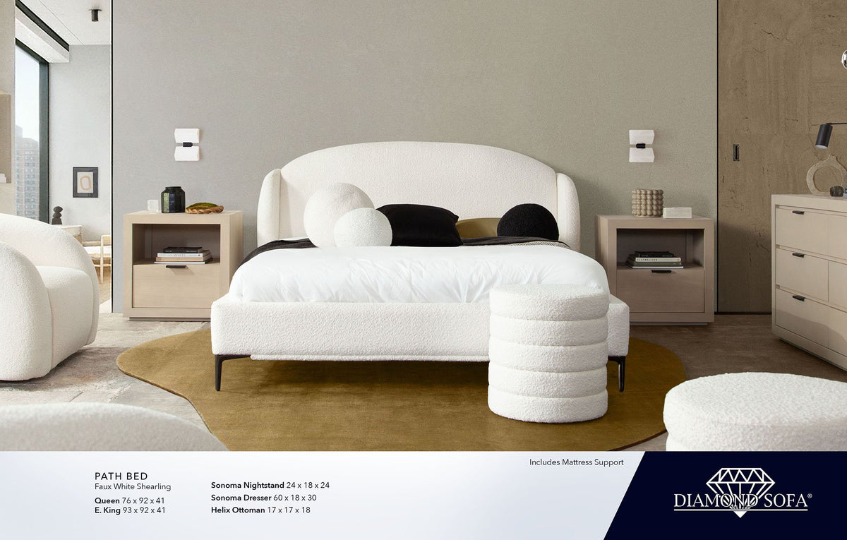 Path White Shearling Bed - Ornate Home