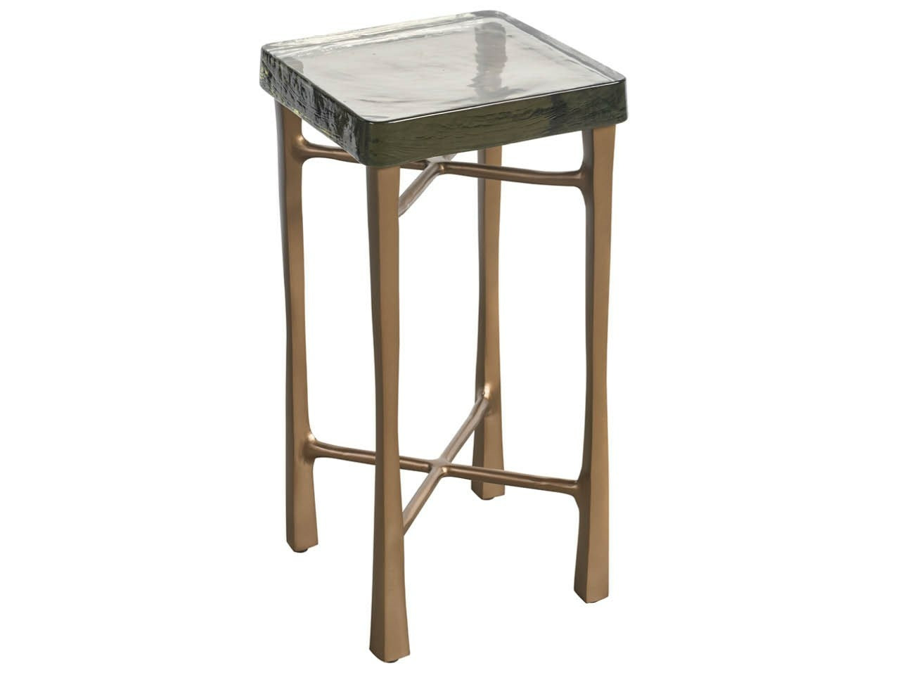 Cirrus Antique Brass/Cast Glass Drink Table