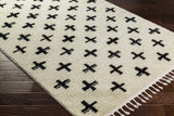 Anda Black on White Moroccan Plush Rug - Clearance