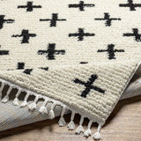 Anda Black on White Moroccan Plush Rug - Clearance