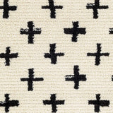 Anda Black on White Moroccan Plush Rug - Clearance
