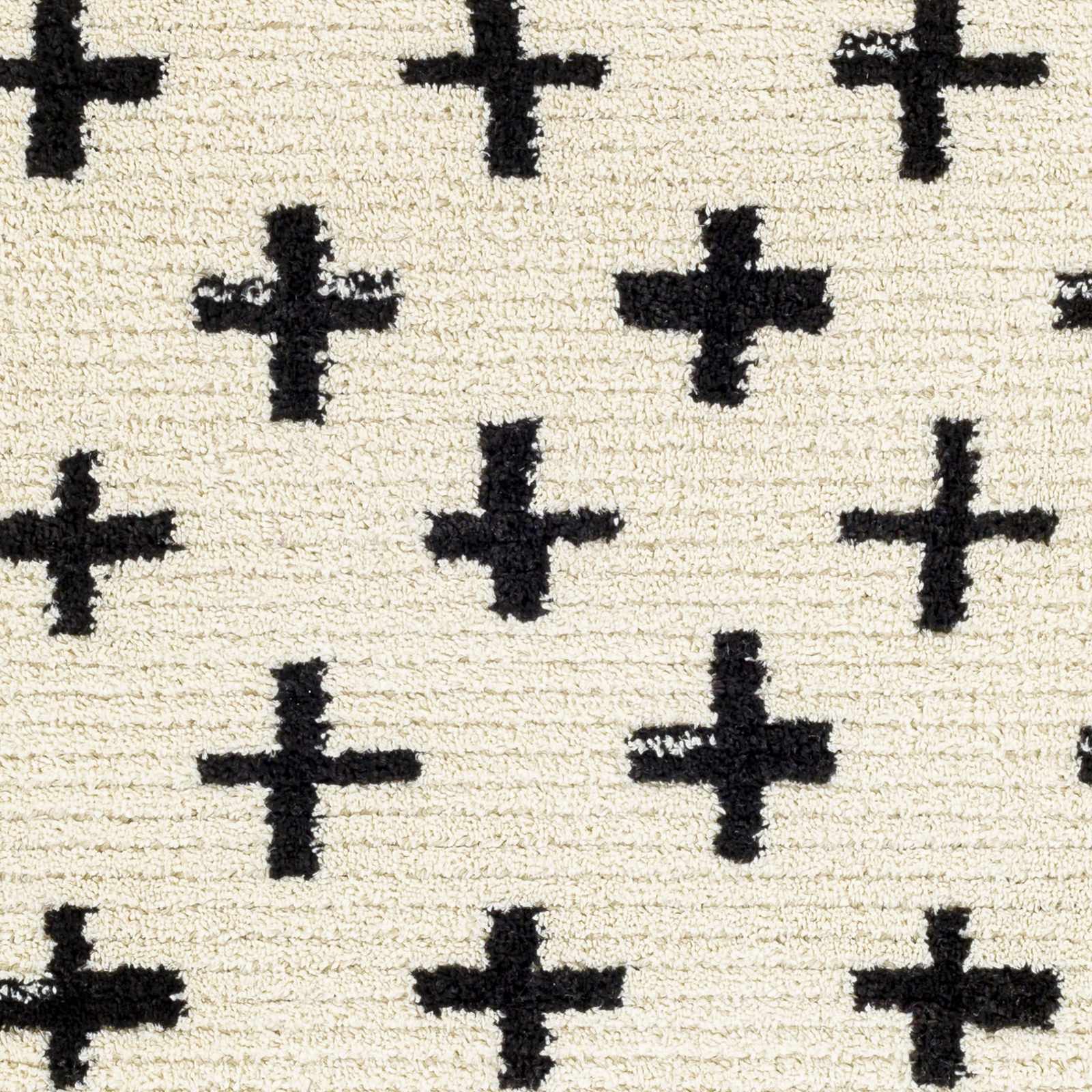 Anda Black on White Moroccan Plush Rug - Clearance