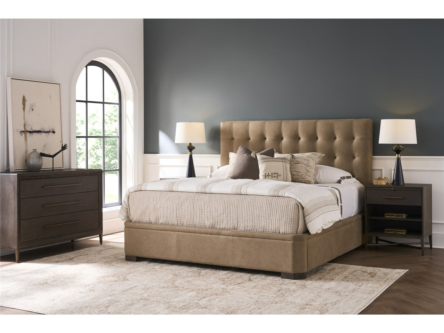 Montclair Toffee King Upholstered Bed