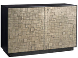 Cosmo Matte Black 48" Wide Two-Door Chest With Pyrite Texture