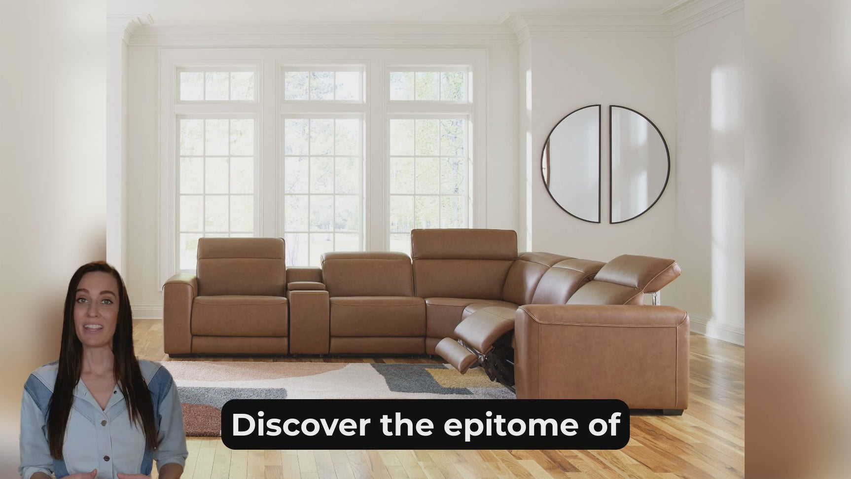 Rally-up Caramel 2-Piece Power Reclining Sectional Loveseat