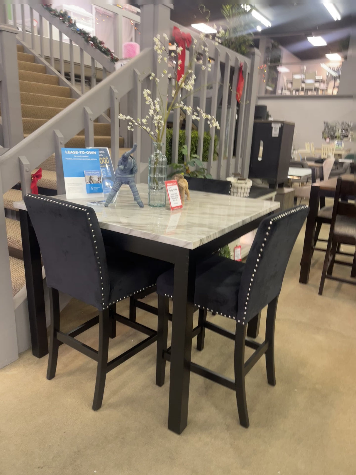 Lennon Black Counter Height Dining Room Set / 5pc