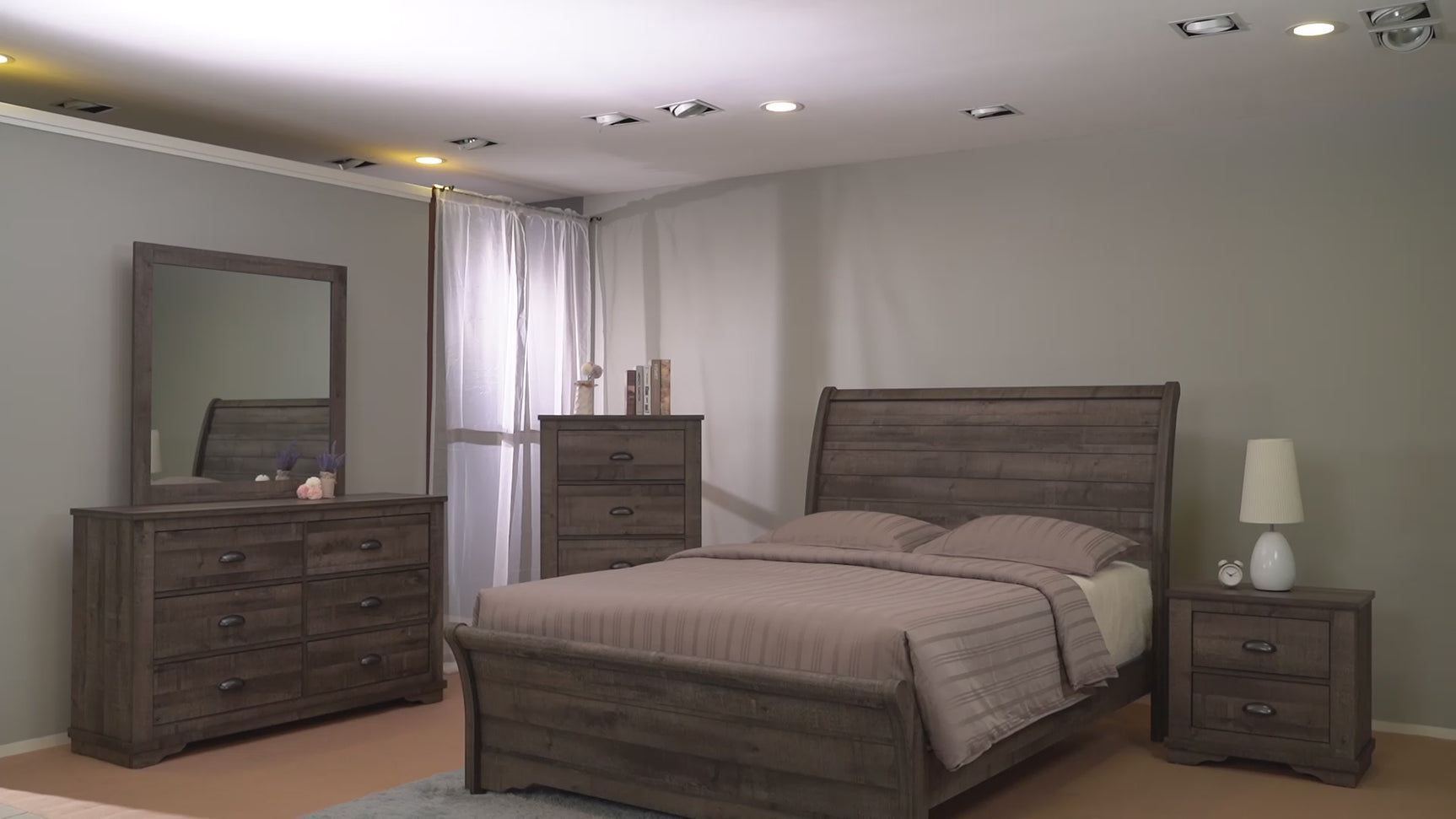 Coralee Gray Sleigh Bedroom Set