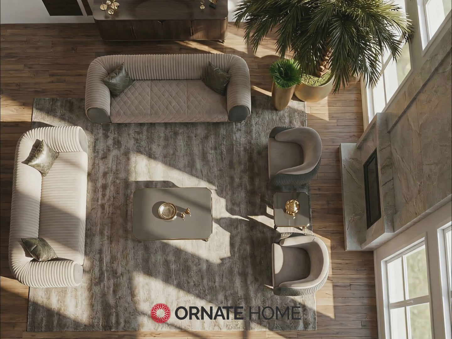 Capella Beige/Gray Living Room Set