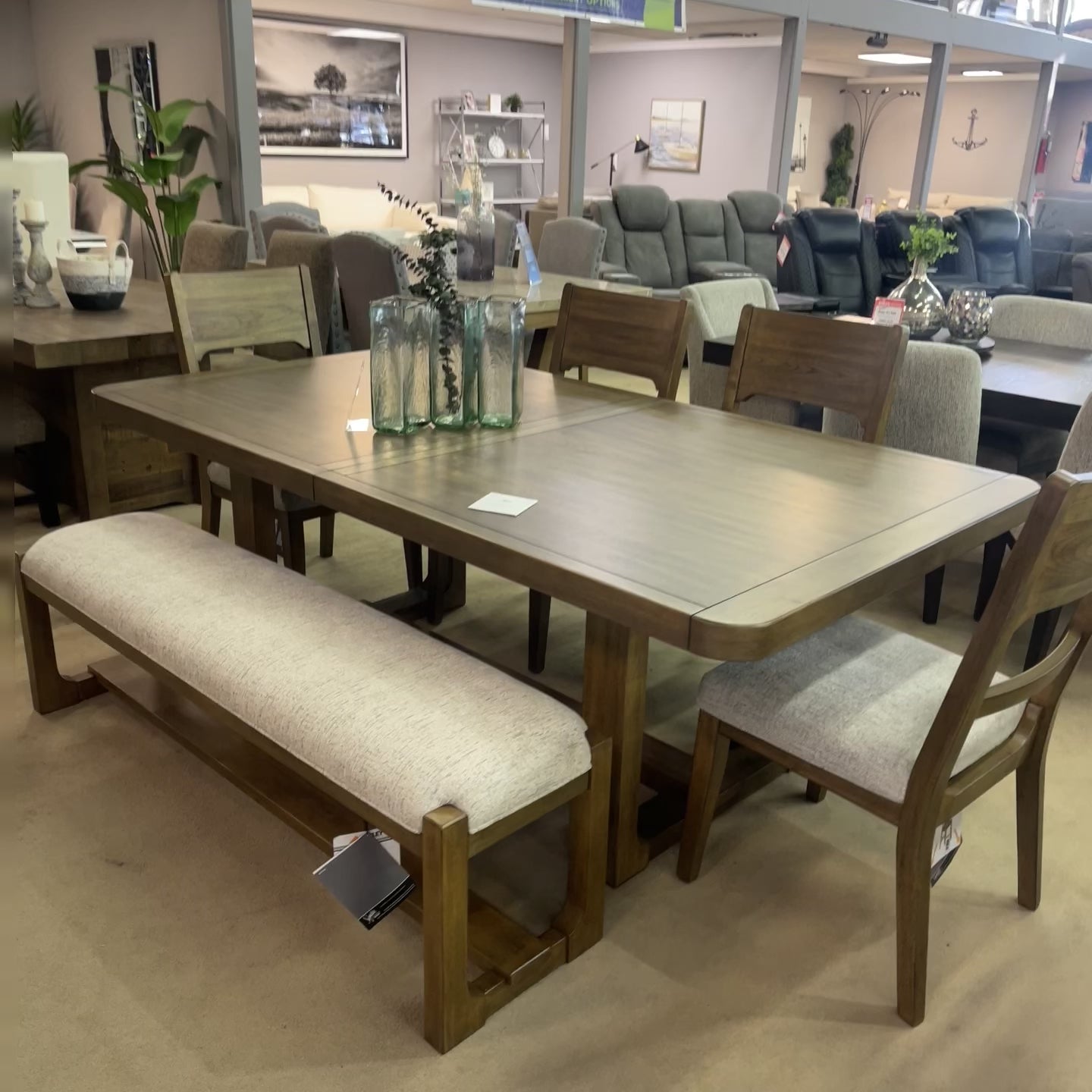 Cabalynn Light Brown Dining Room Set / 6pc (Online Special Price)