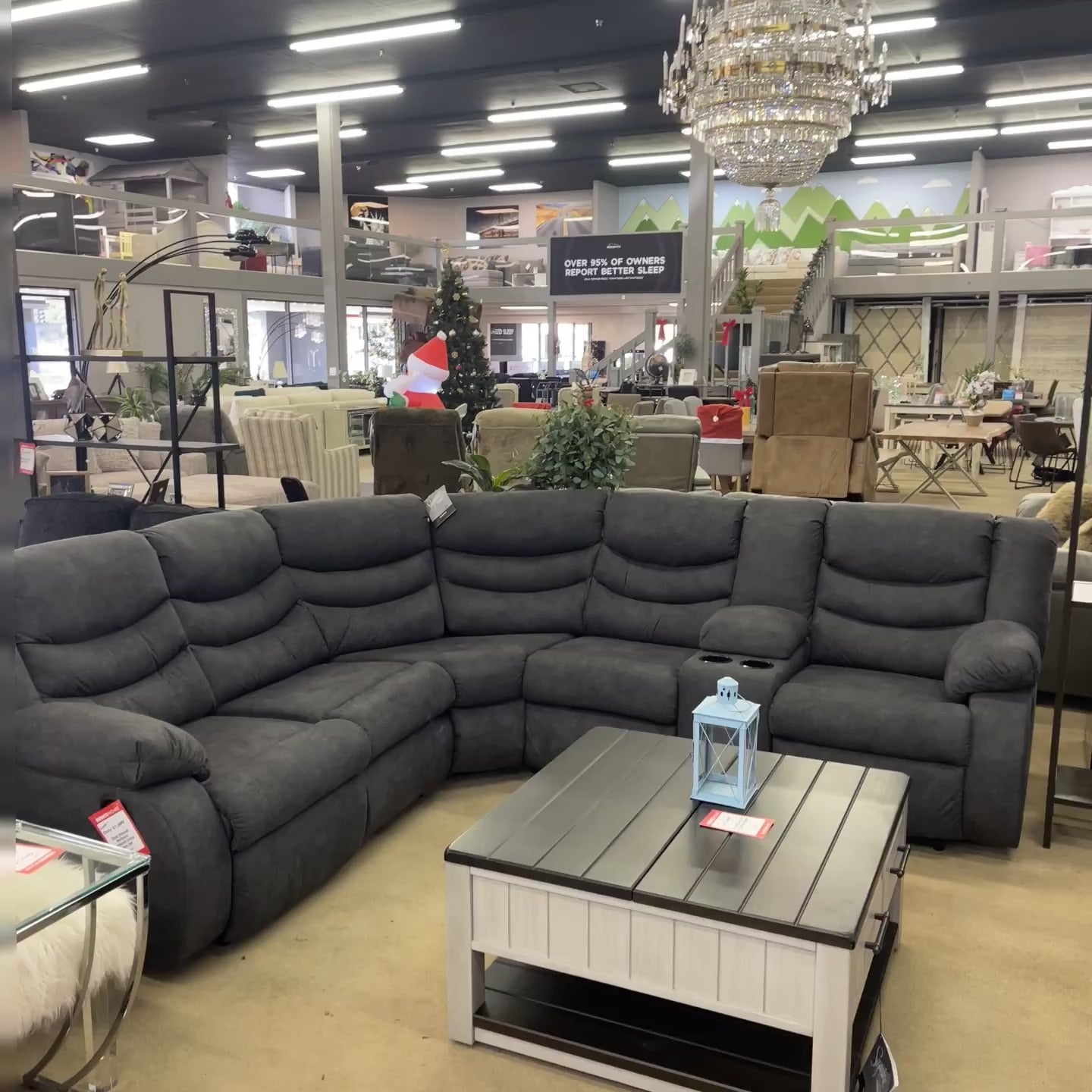 Partymate Slate Manual Reclining Sectional Living Room Set