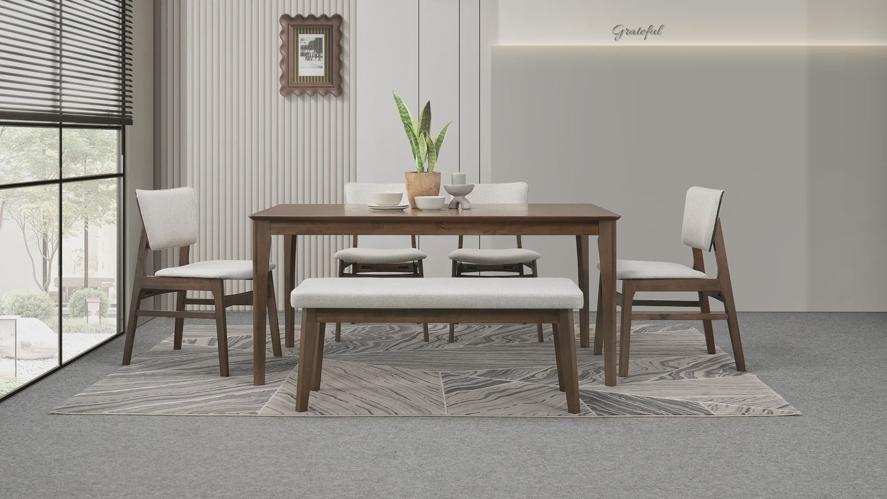 Rolstan Beige/Brown Dining Bench