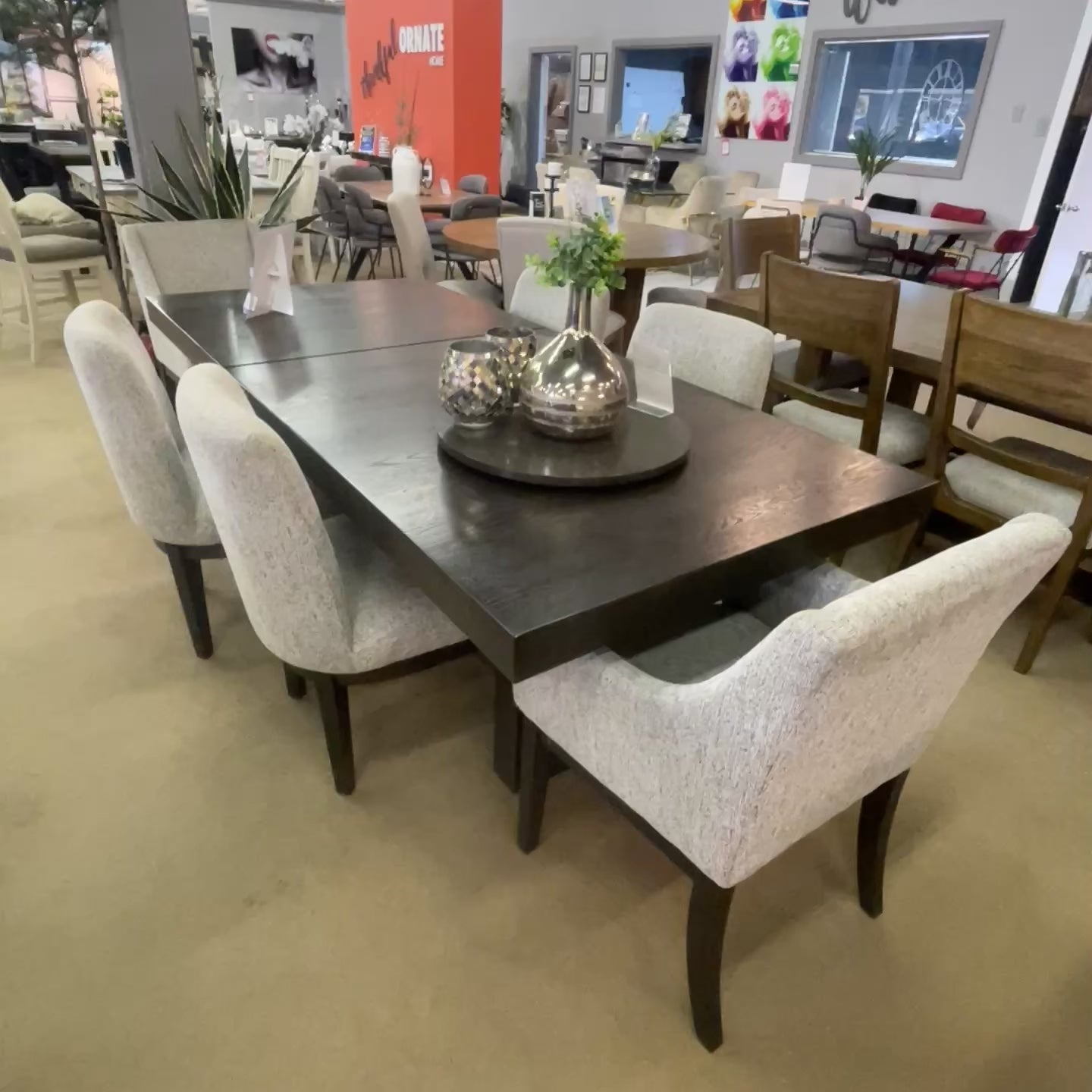 Burkhaus Dark Brown Dining Room Set / 7pc (4 side chairs)