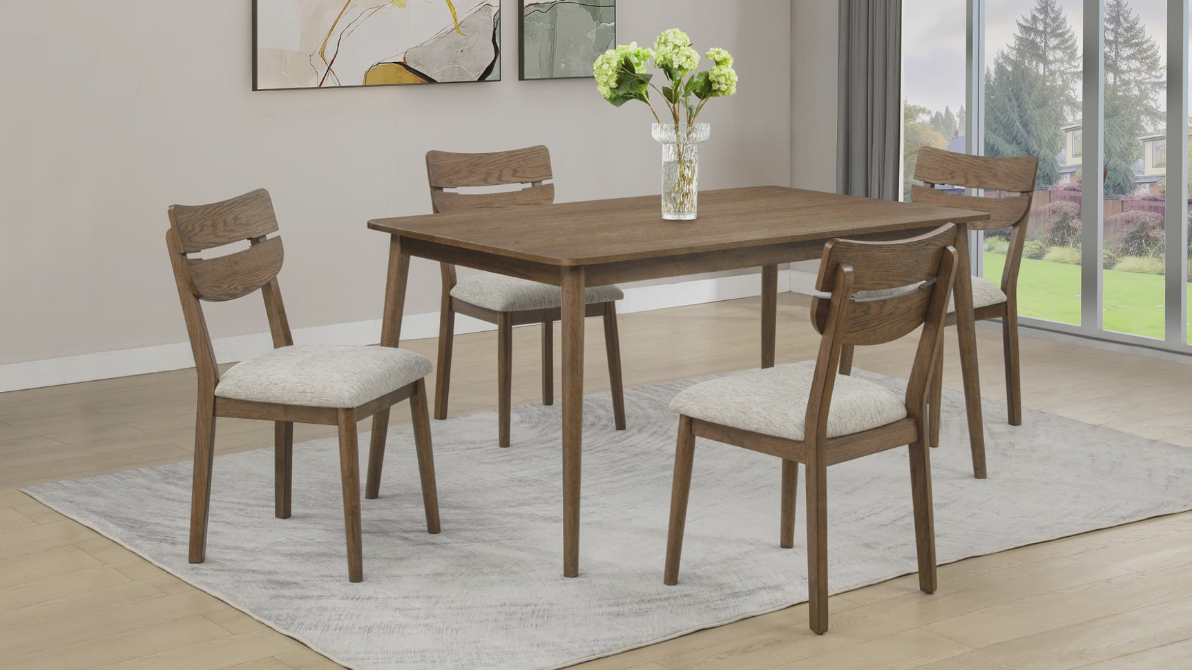 Mills Beige/Brown Dining Side Chair (Set of 2)