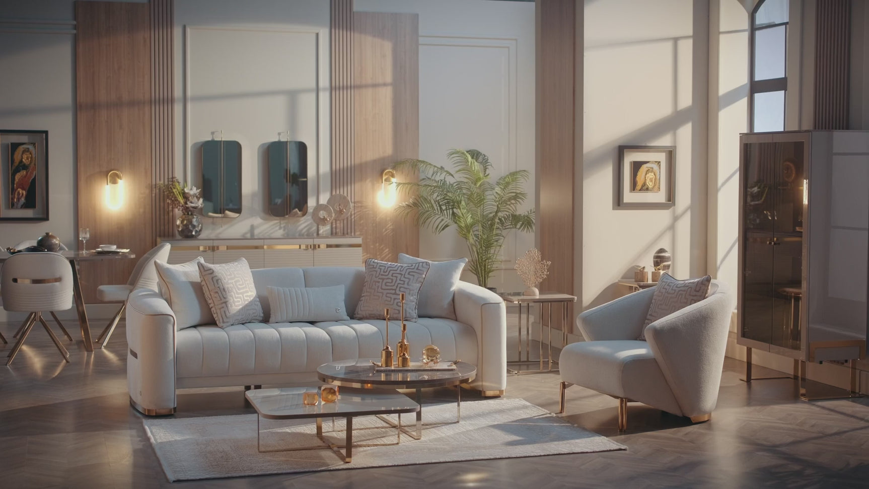 Veronica Silver Vizon 3 Seat Sleeper Sofa