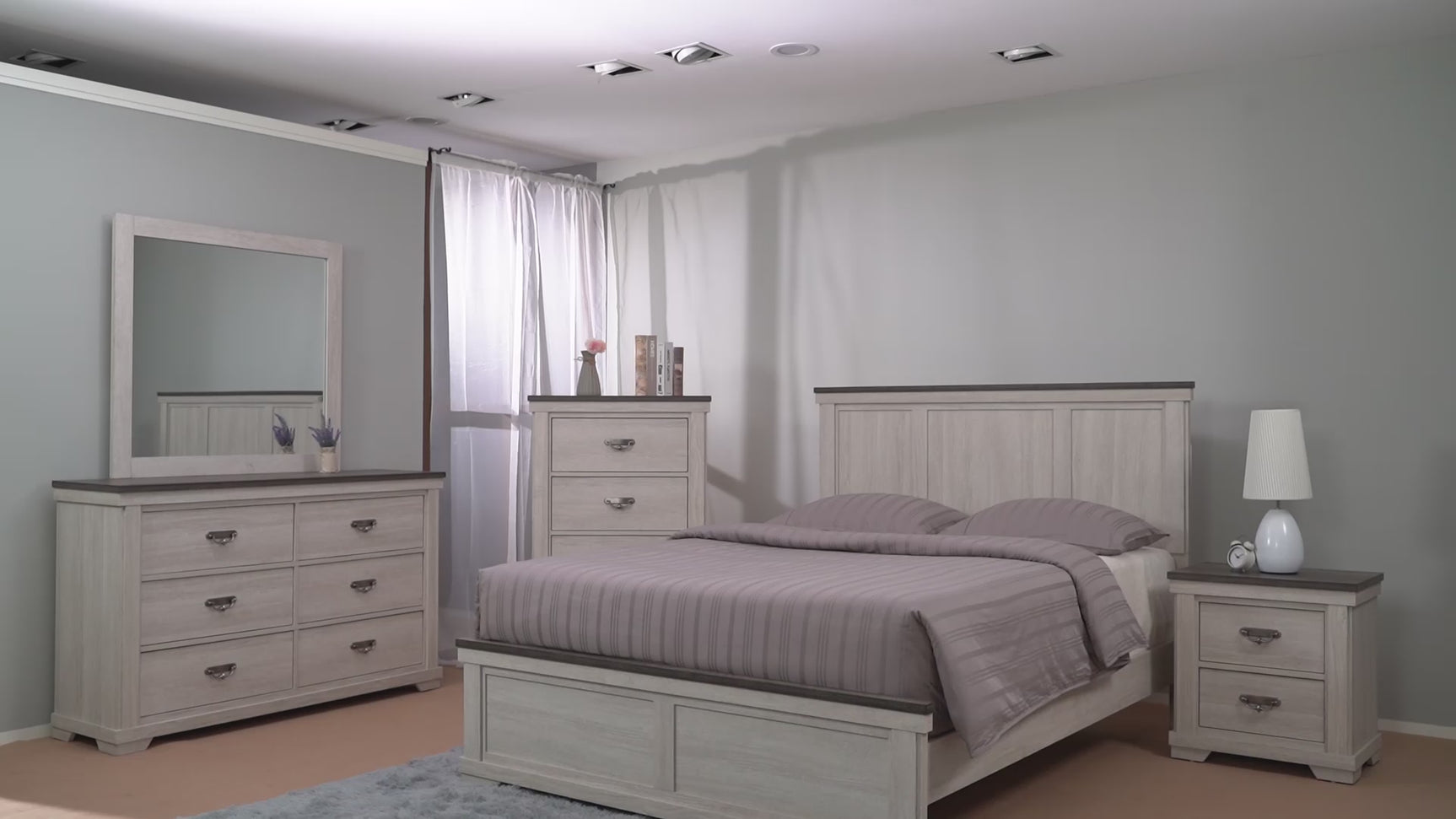 Leighton Cream/Brown Panel Youth Bedroom Set