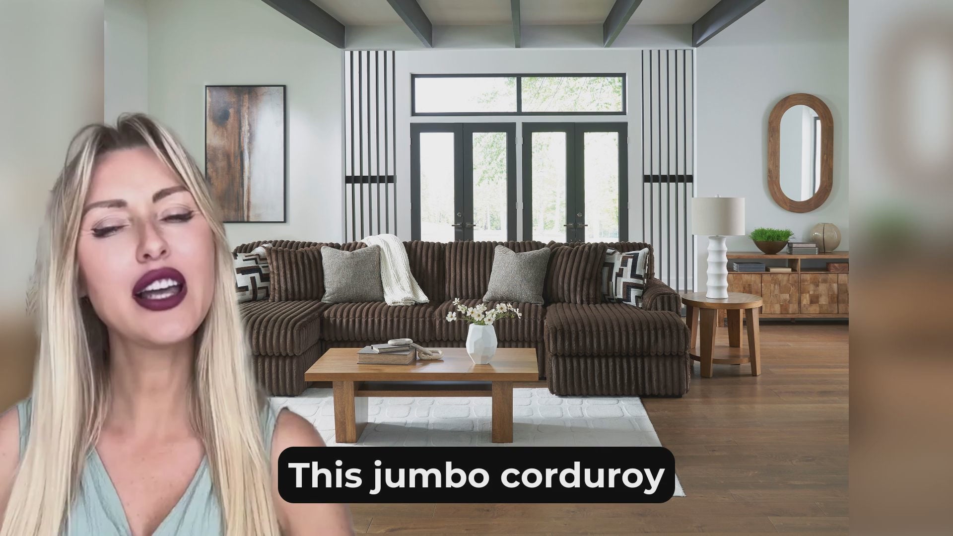 Ashley Furniture Midnight-Madness Onyx Corduroy Modular Sectional