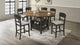 Oakly Brown Round/Square Counter Height Dining Table