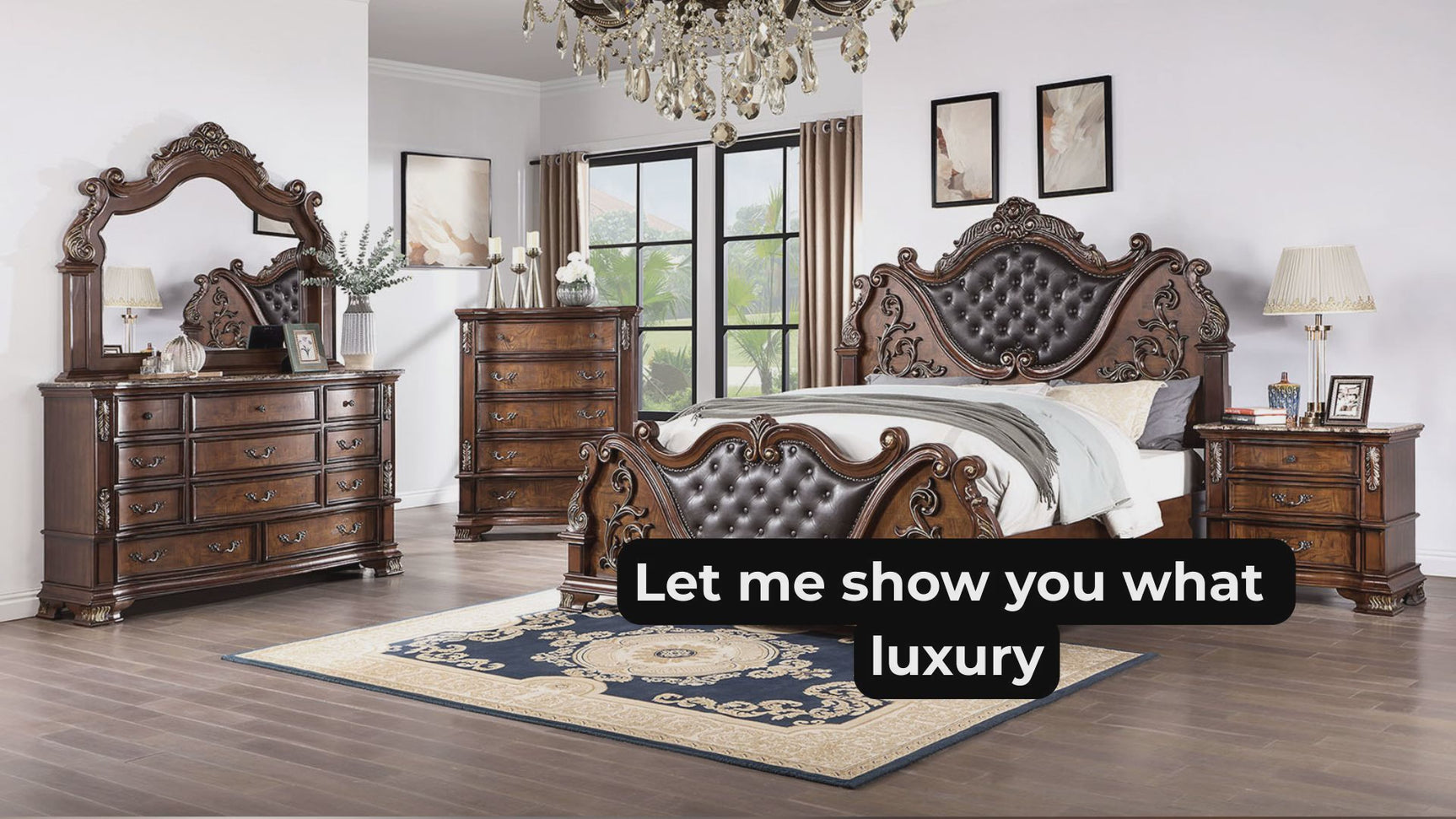 Esparanza Pearl White 5 Pc. Queen Bedroom Set w/ Chest