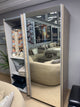 Delrissa Matte Oak & Mirrored Wardrobe w/ Sliding Doors