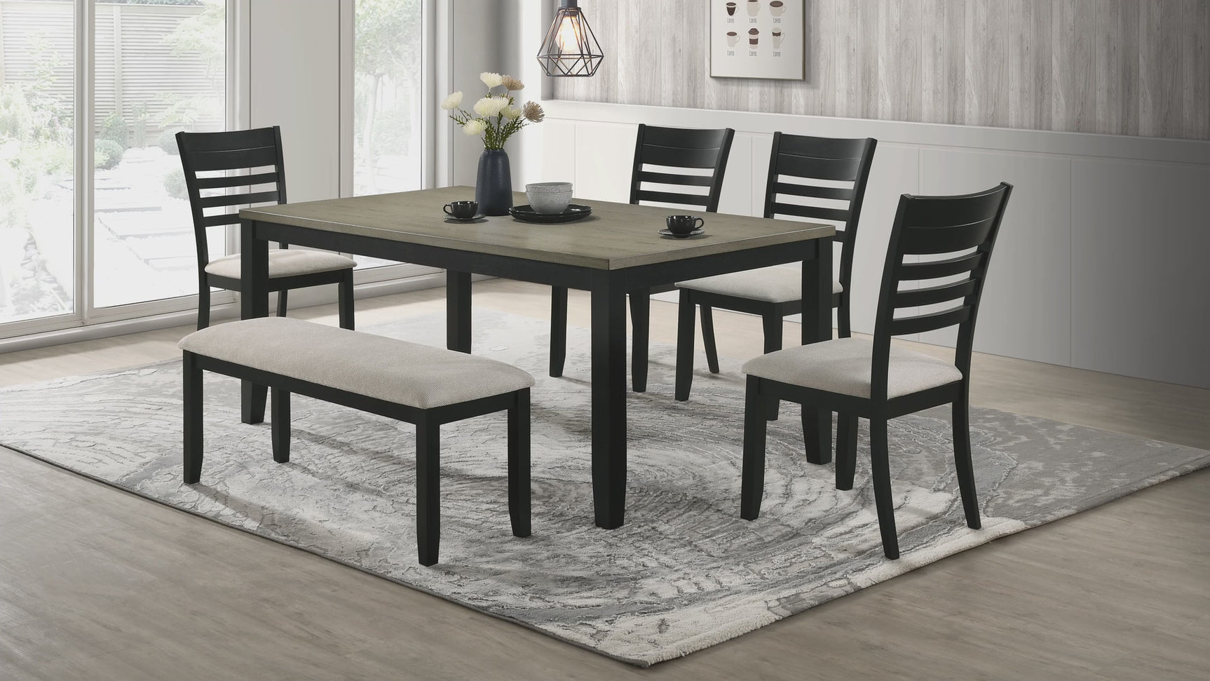 Folio Black/Neutral Dining Set