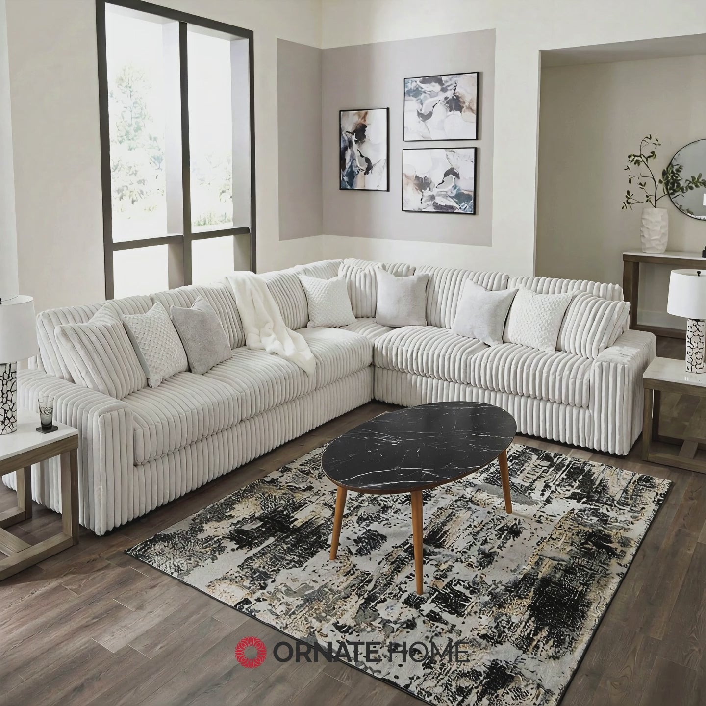 Zoey Black Ellipse Coffee Table