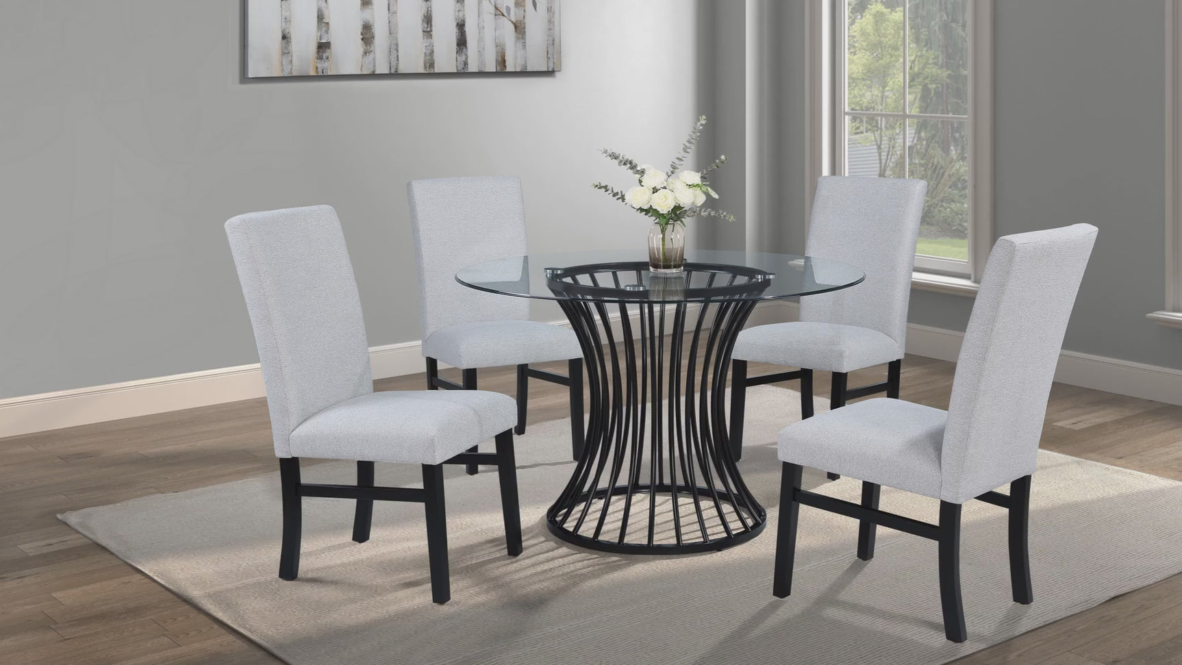 Tracy Clear/Black Round Dining Table