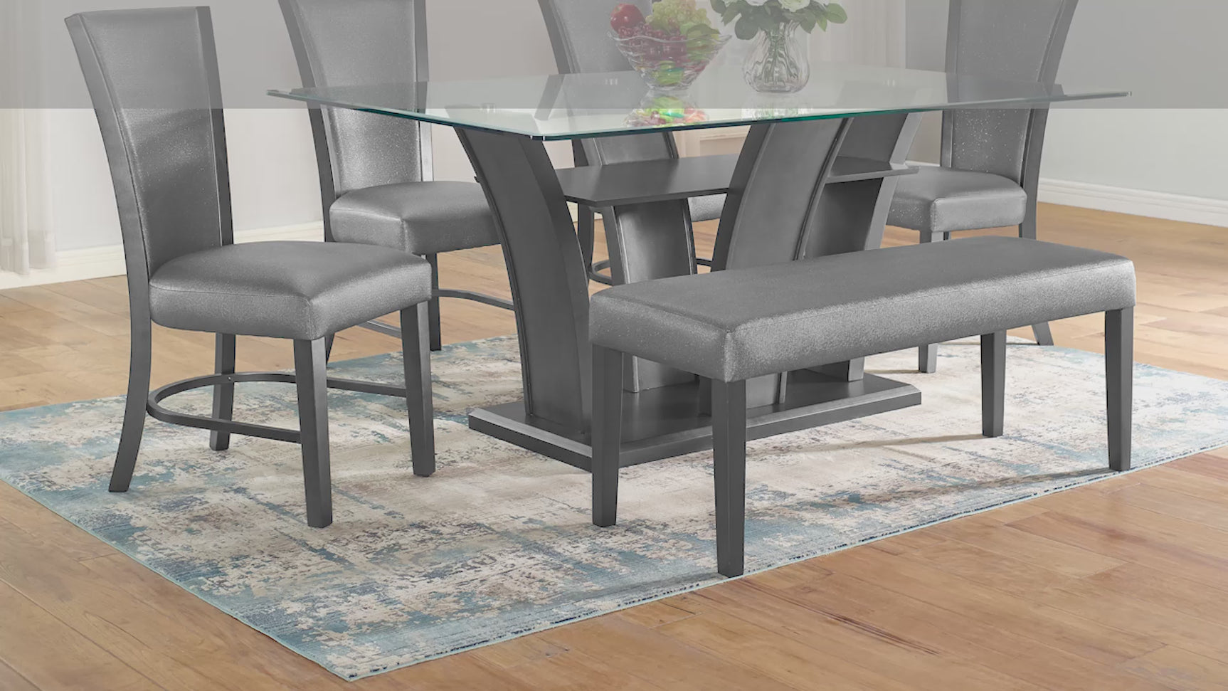 Camelia Dark Gray/Pewter Dining Set