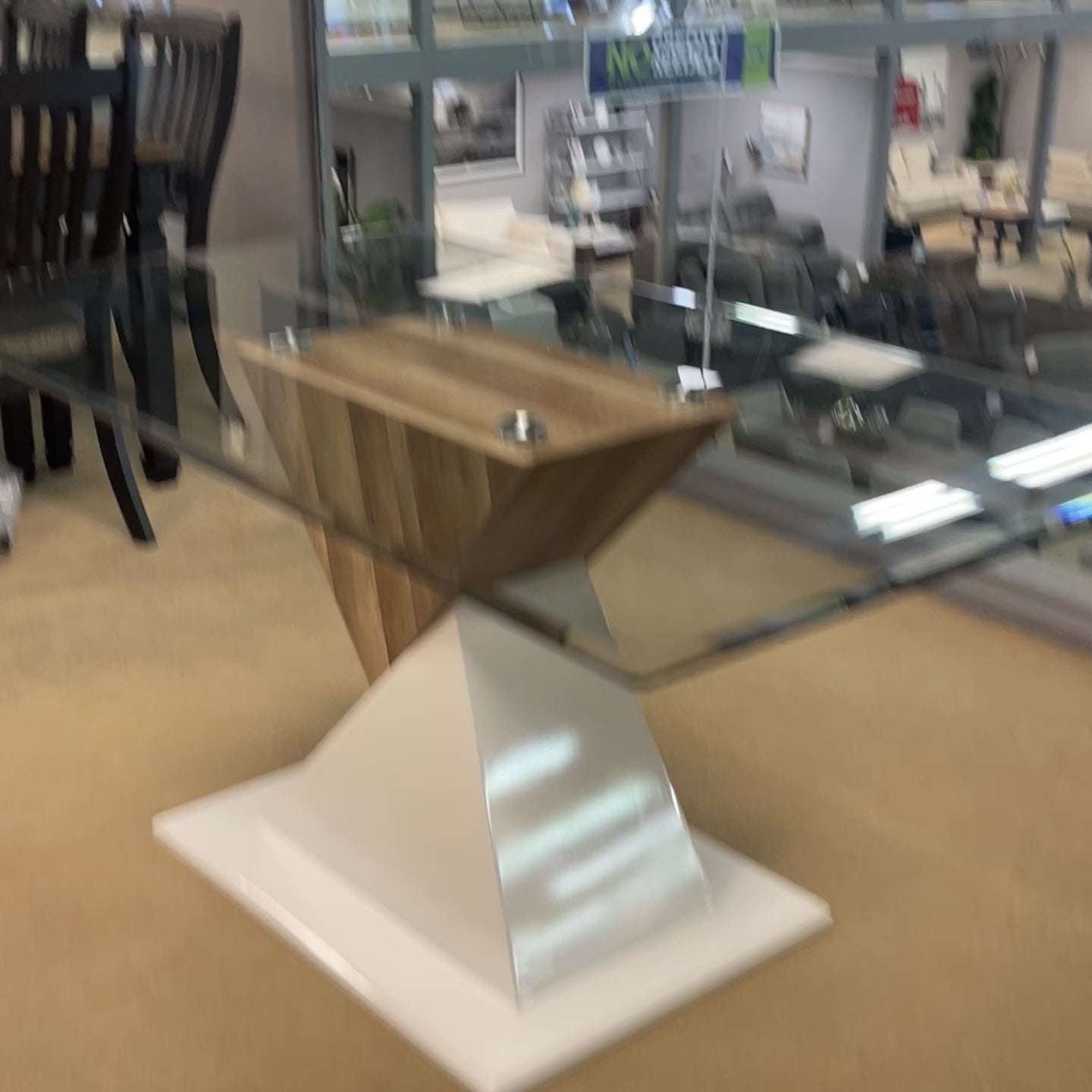 Bima Tempered Glass Top Rectangular Dining Table