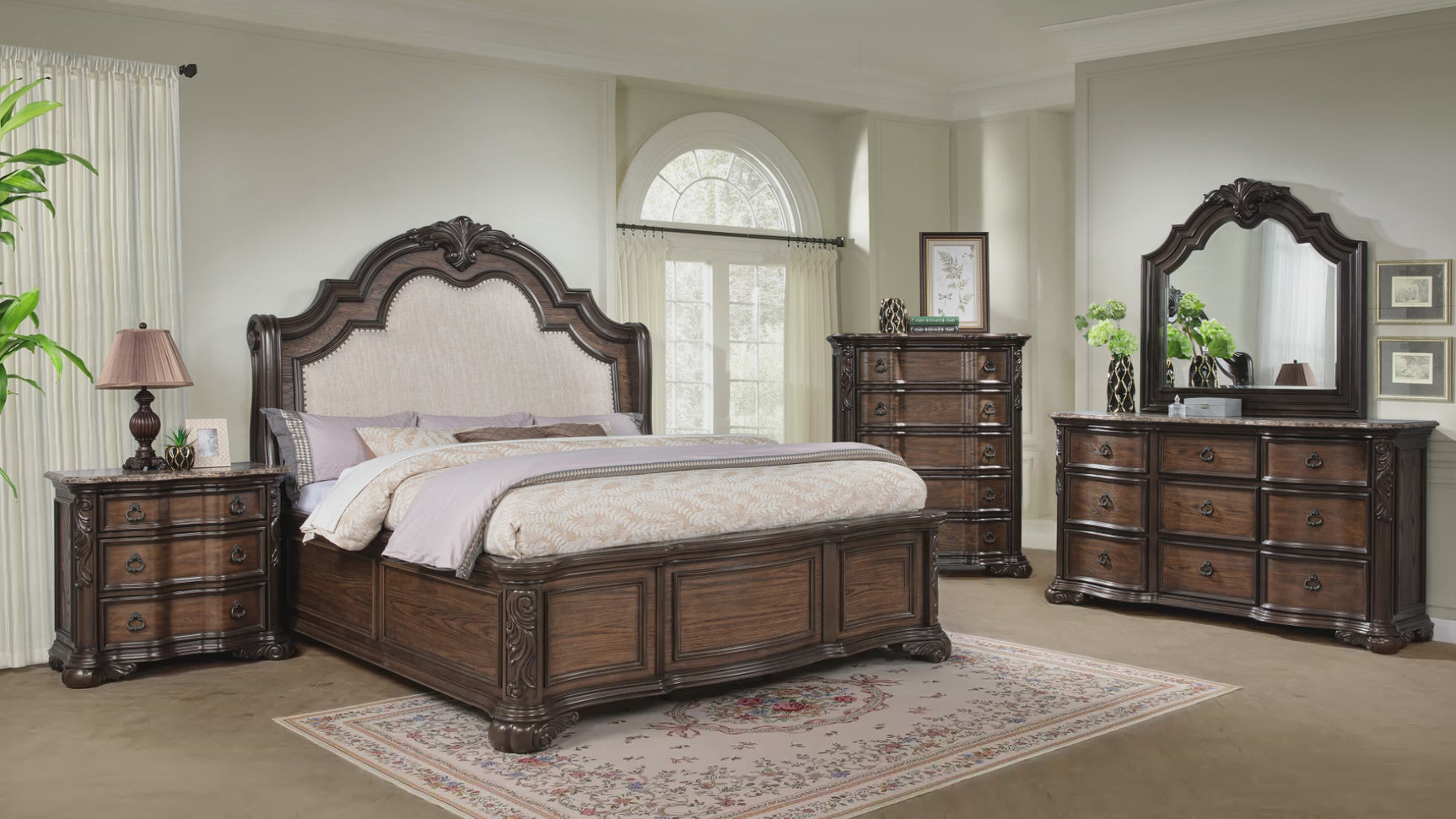 Ludwig Brown Upholstered Panel Bedroom Set