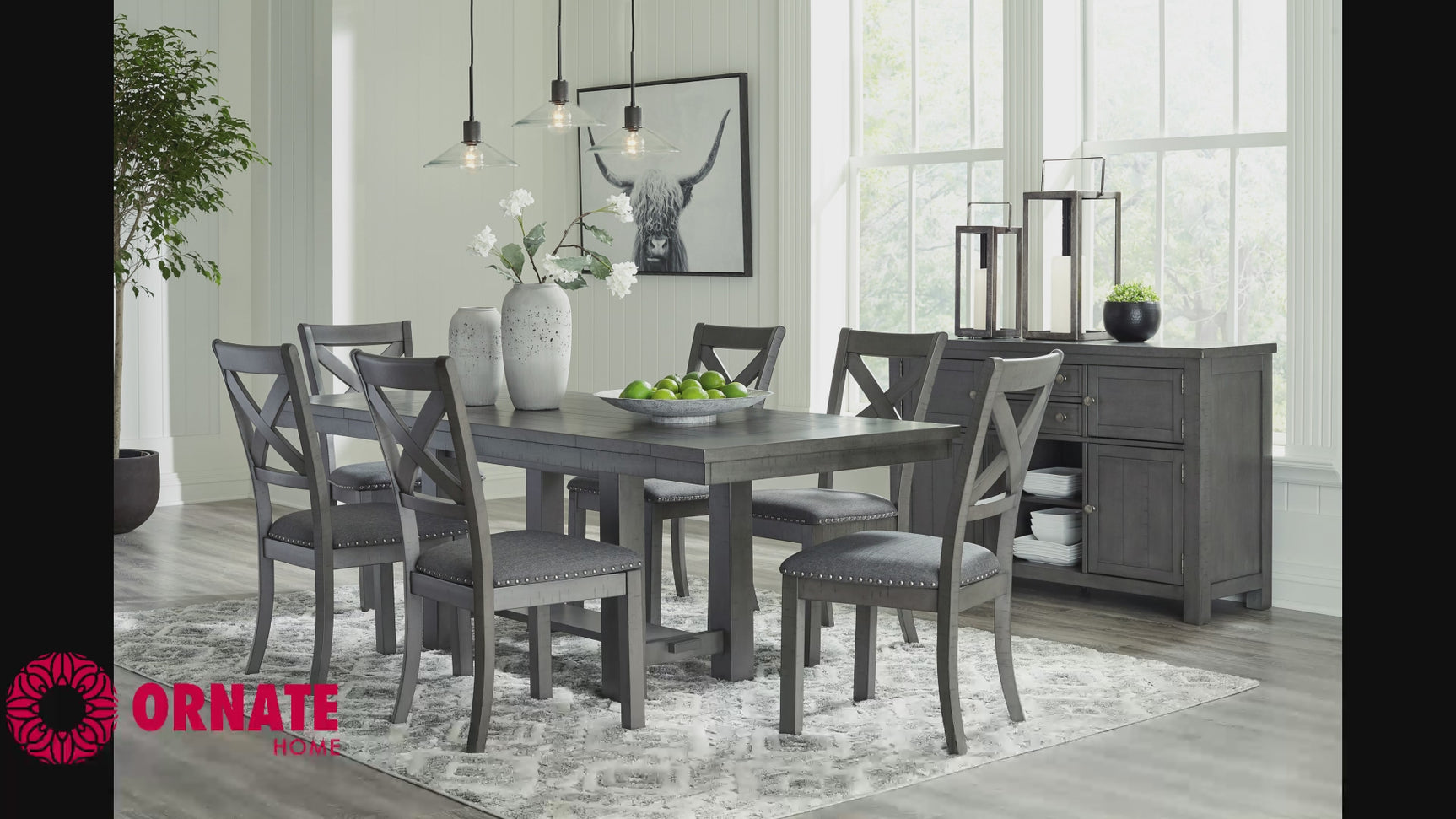 Myshanna Gray Dining Room Set / 7pc