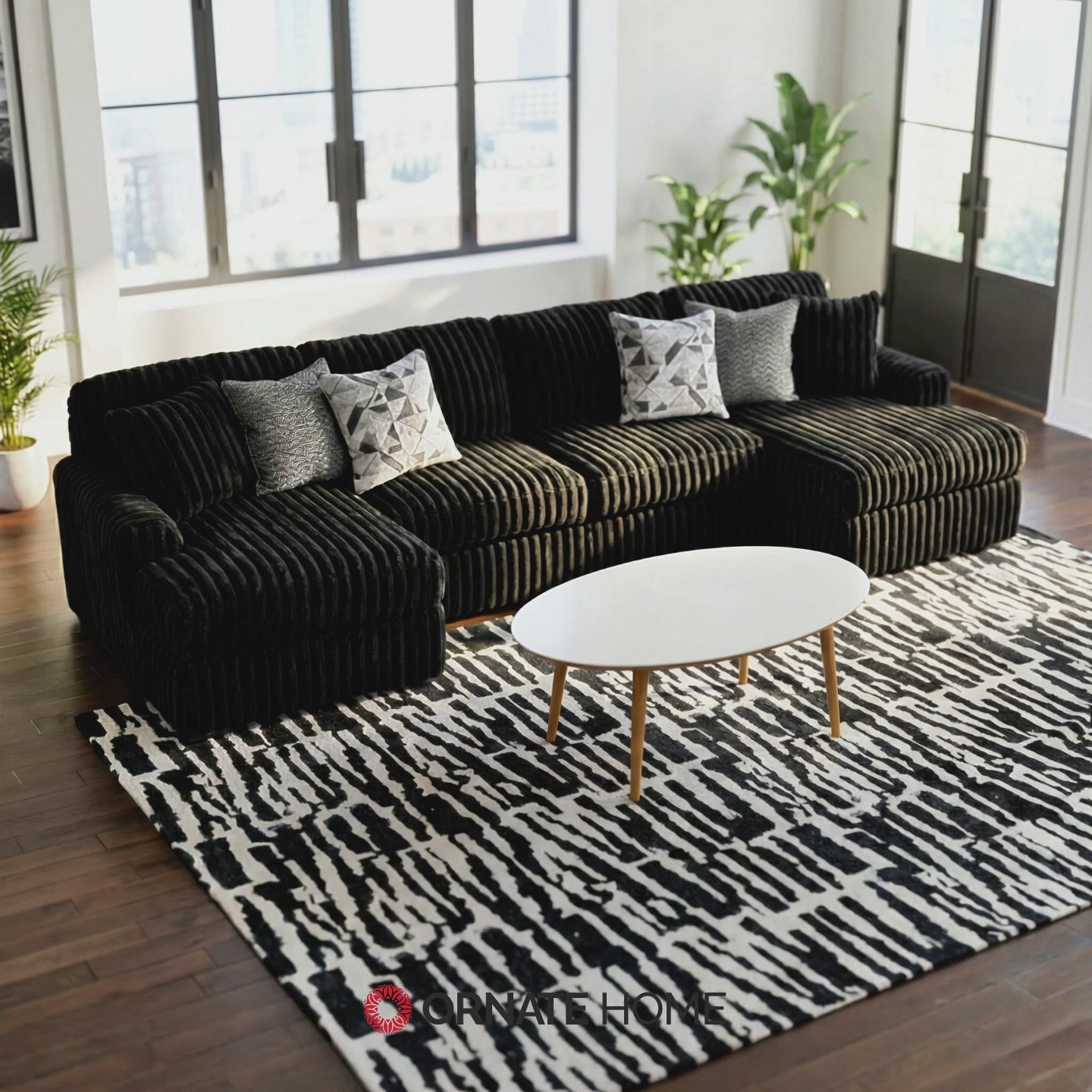 Zoey White Ellipse Coffee Table
