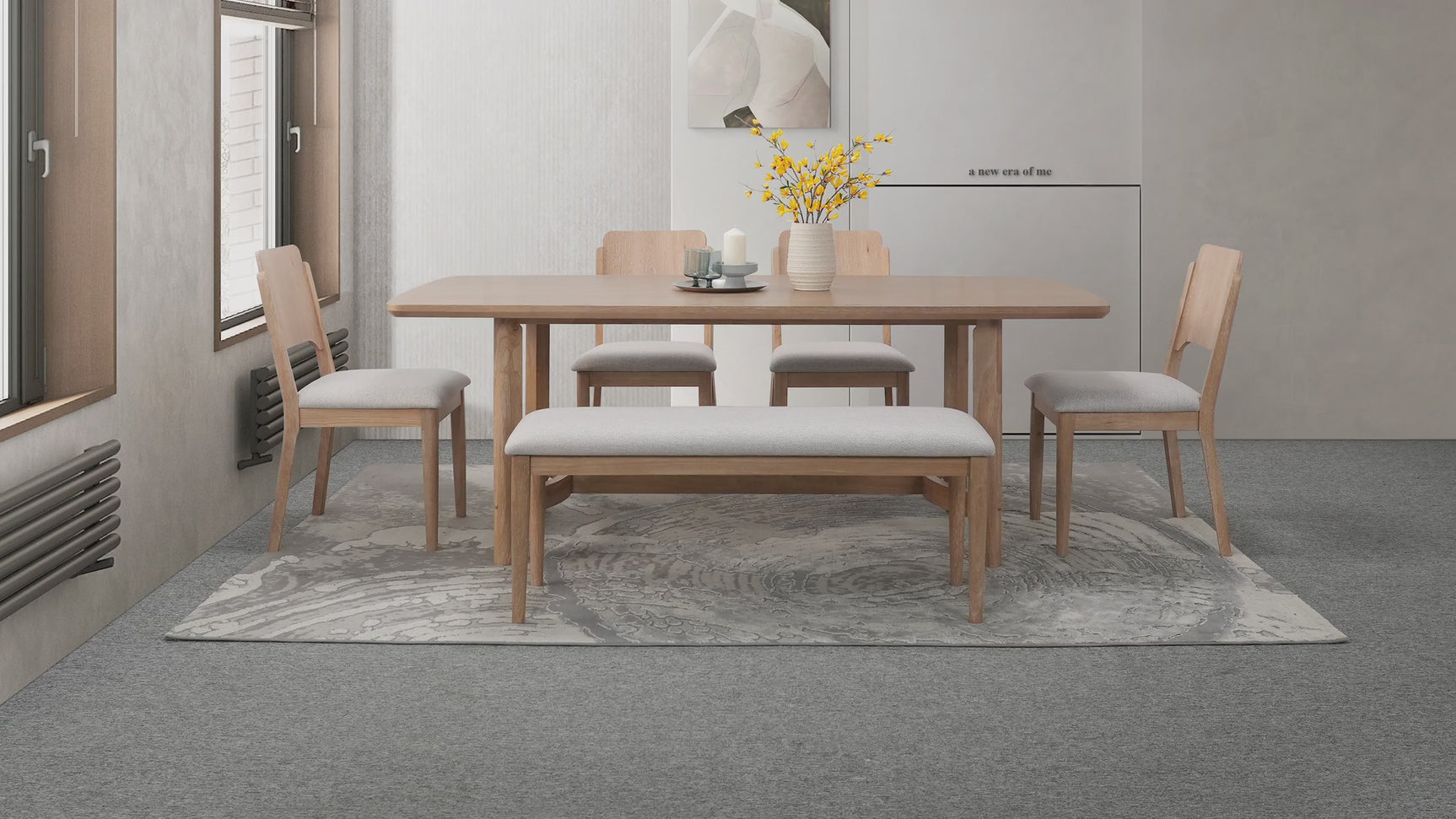 Arden Warm Wood/Gray Dining Set